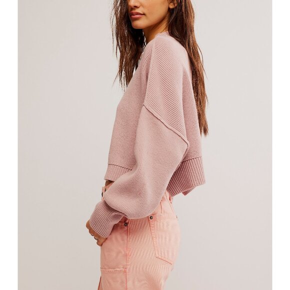 FREE PEOPLE Easy Street Crop Pullover / Lost Petal - Picture 2 of 5